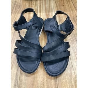 Cloudwalkers by Avenue Jolie Sandals Women Black Espadrille Wedge 9 Wide
